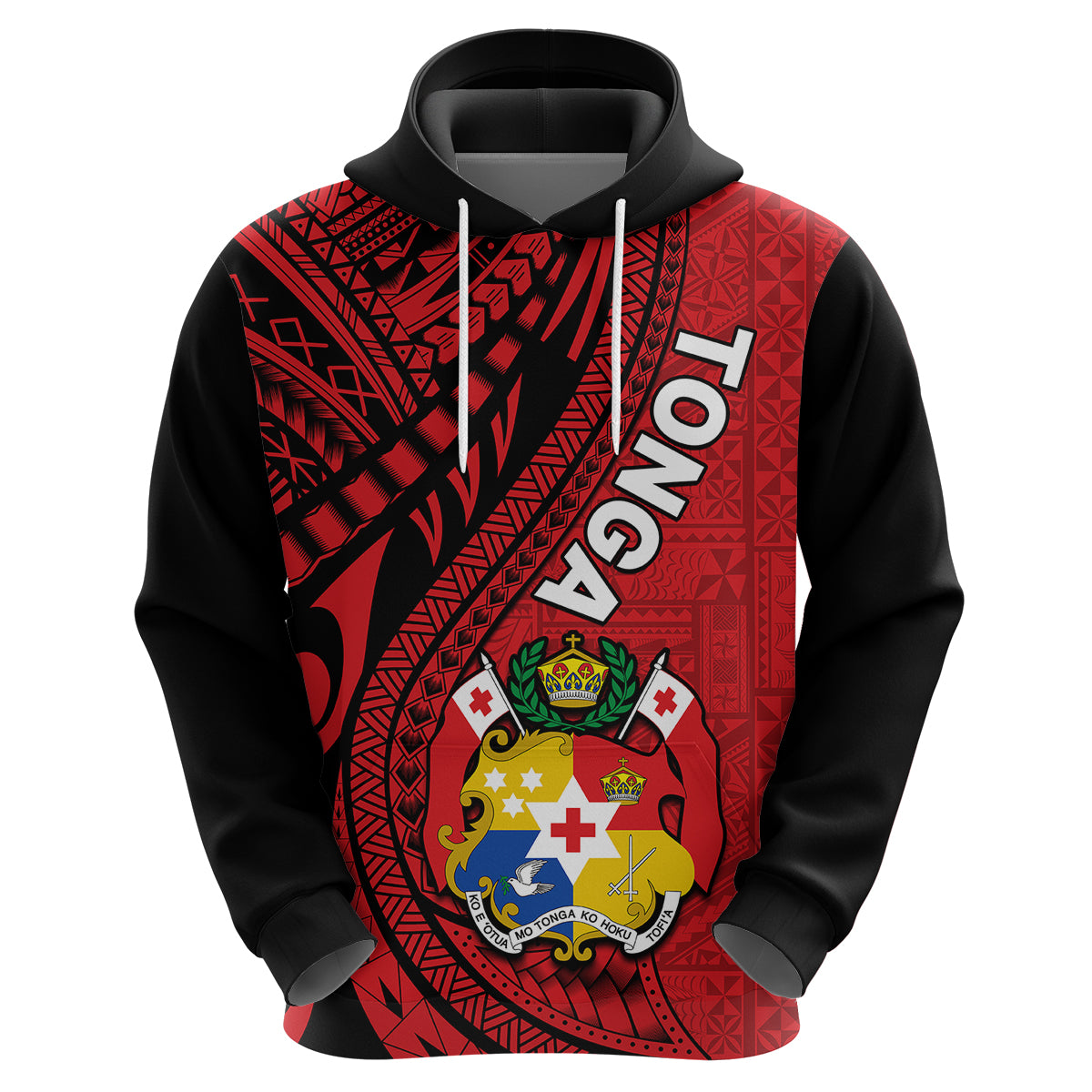 Custom Polynesian Tonga Hoodie Tribal Pattern Unique Version LT9 Zip Hoodie Red - Polynesian Pride