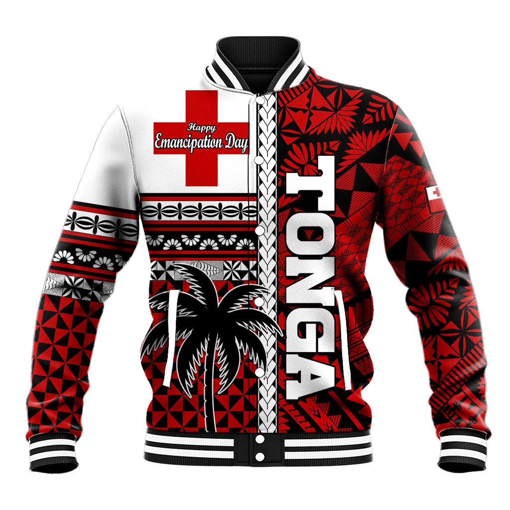 Tonga Independence Day Baseball Jacket Proud Tongan Emancipation with Kupesi Ngatu LT9 Unisex Red - Polynesian Pride