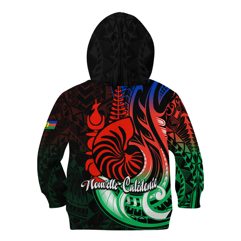 (Custom Personalised) New Caledonia Kid Hoodie Emblem Nautilus Shell LT9 - Polynesian Pride