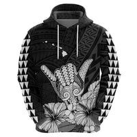 Hawaii Shaka Sign Hoodie Black Version LT9 Zip Hoodie Black - Polynesian Pride