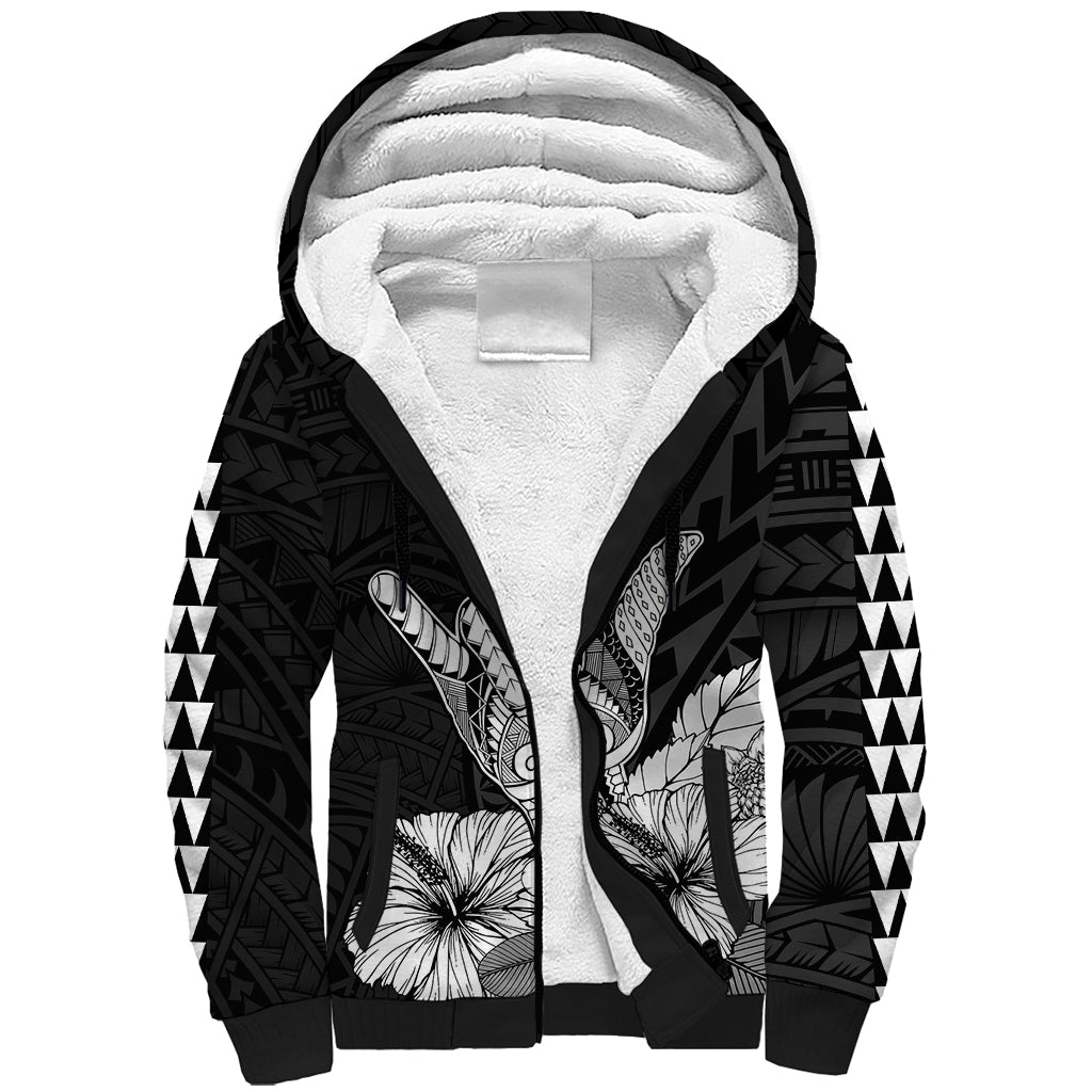 Hawaii Shaka Sign Sherpa Hoodie Black Version LT9 Unisex Black - Polynesian Pride
