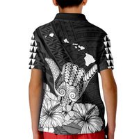 (Custom Personalised) Hawaii Shaka Sign Kid Polo Shirt Black Version LT9 - Polynesian Pride
