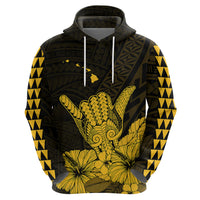Hawaii Shaka Sign Hoodie Gold Version LT9 Zip Hoodie Gold - Polynesian Pride
