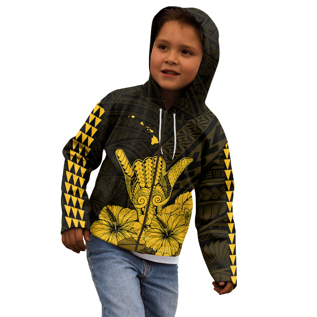 Hawaii Shaka Sign Kid Hoodie Gold Version LT9 - Polynesian Pride