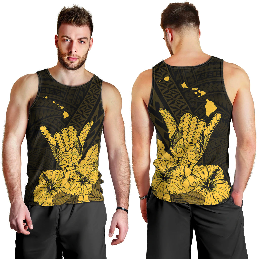 Hawaii Shaka Sign Men Tank Top Gold Version LT9 - Polynesian Pride