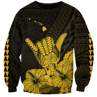 Hawaii Shaka Sign Sweatshirt Gold Version LT9 Unisex Gold - Polynesian Pride