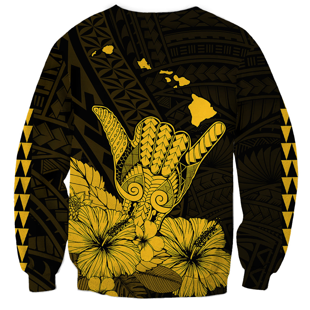 Hawaii Shaka Sign Sweatshirt Gold Version LT9 - Polynesian Pride