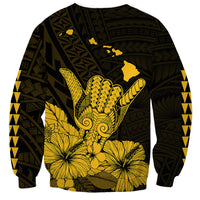 Hawaii Shaka Sign Sweatshirt Gold Version LT9 - Polynesian Pride