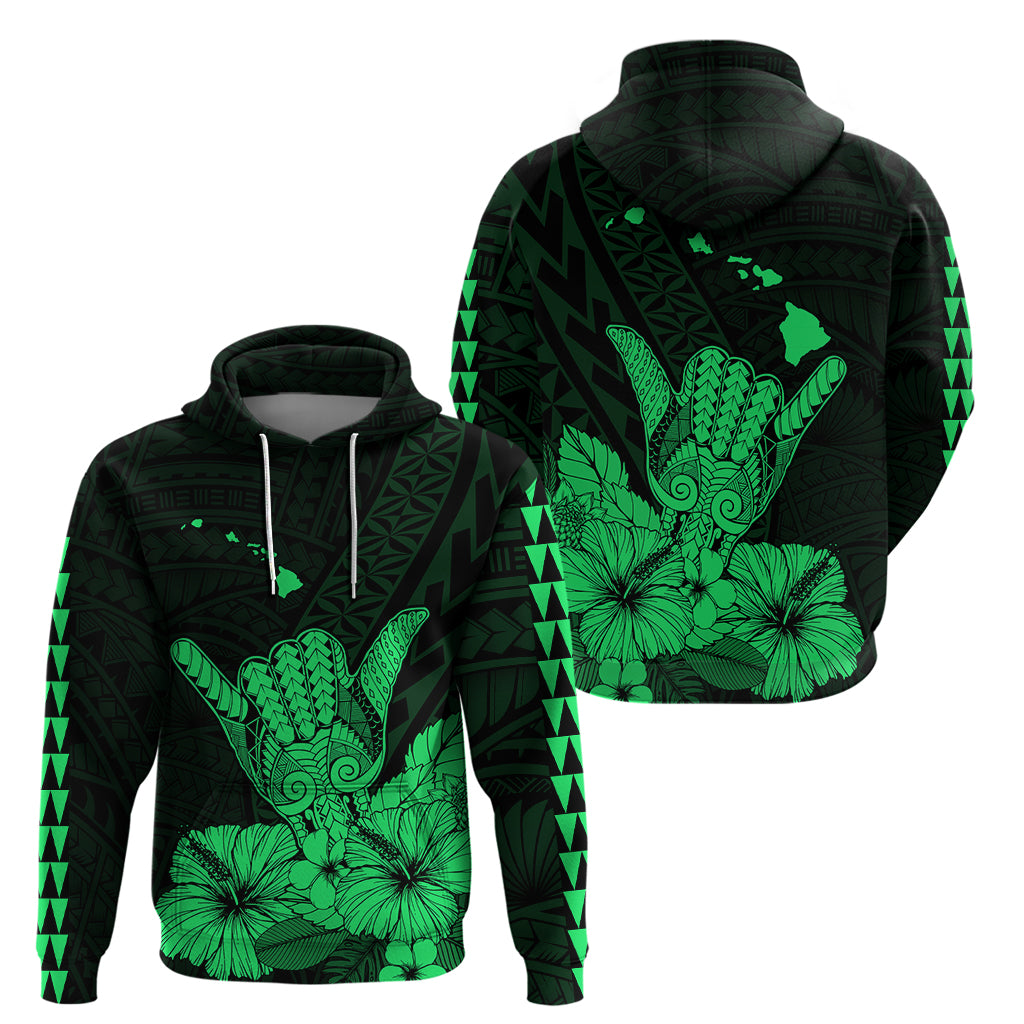 Hawaii Shaka Sign Hoodie Green Version LT9 Pullover Hoodie Green - Polynesian Pride