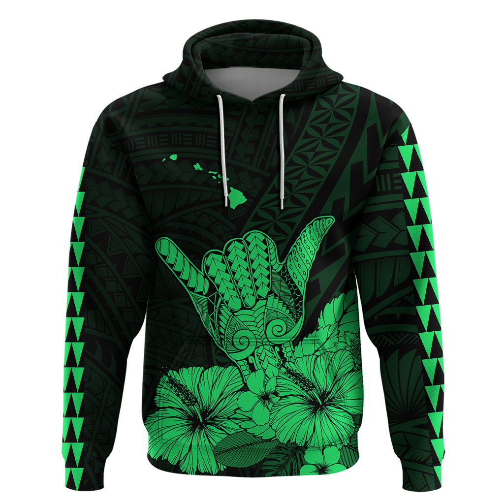 Hawaii Shaka Sign Hoodie Green Version LT9 - Polynesian Pride