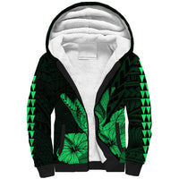 Hawaii Shaka Sign Sherpa Hoodie Green Version LT9 Unisex Green - Polynesian Pride