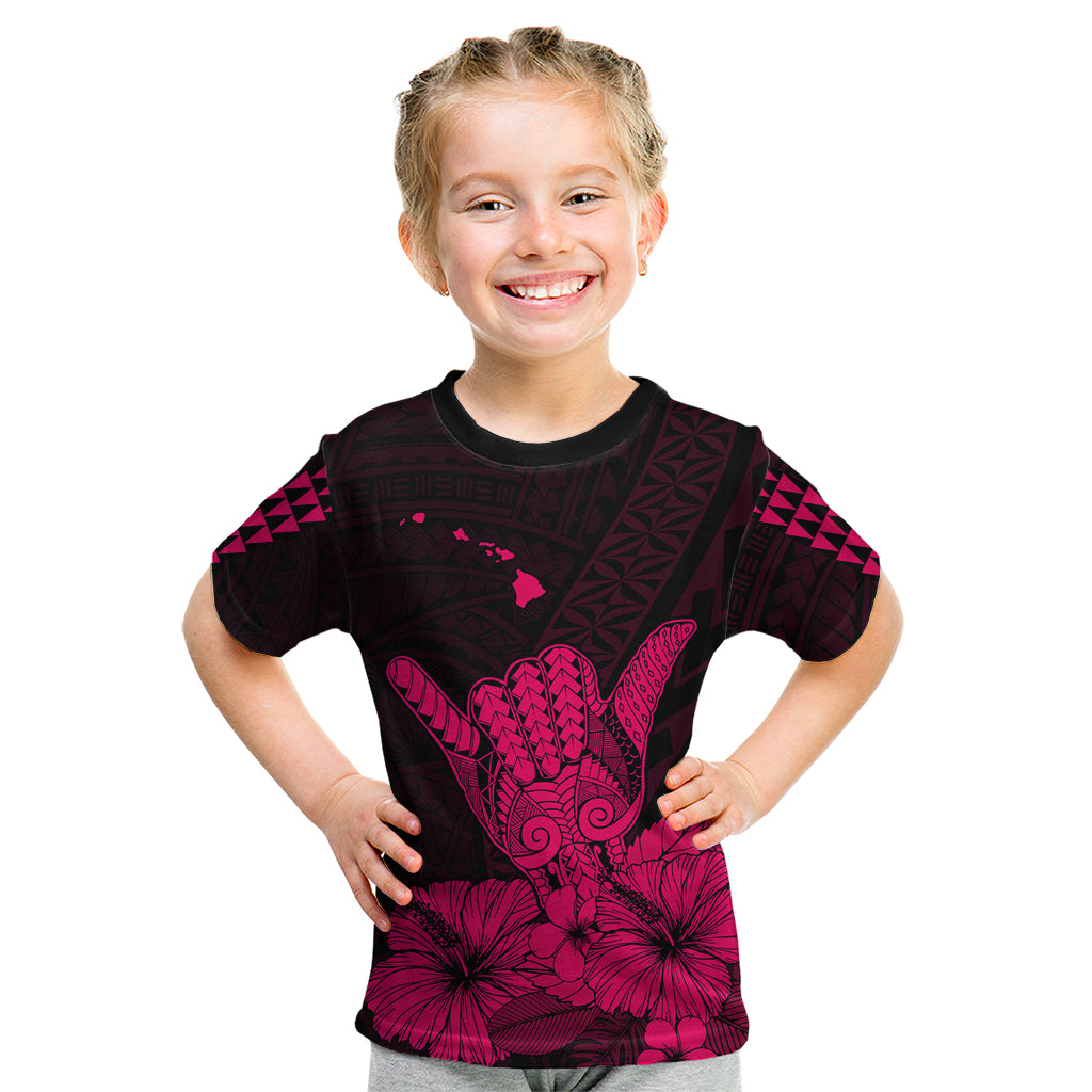 Hawaii Shaka Sign Kid T Shirt Pink Version LT9 Youth XL Size14 - Polynesian Pride