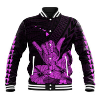 Hawaii Shaka Sign Baseball Jacket Purple Version LT9 Unisex Purple - Polynesian Pride