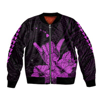 Hawaii Shaka Sign Bomber Jacket Purple Version LT9 Unisex Purple - Polynesian Pride