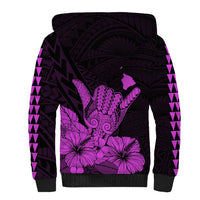 Hawaii Shaka Sign Sherpa Hoodie Purple Version LT9 - Polynesian Pride