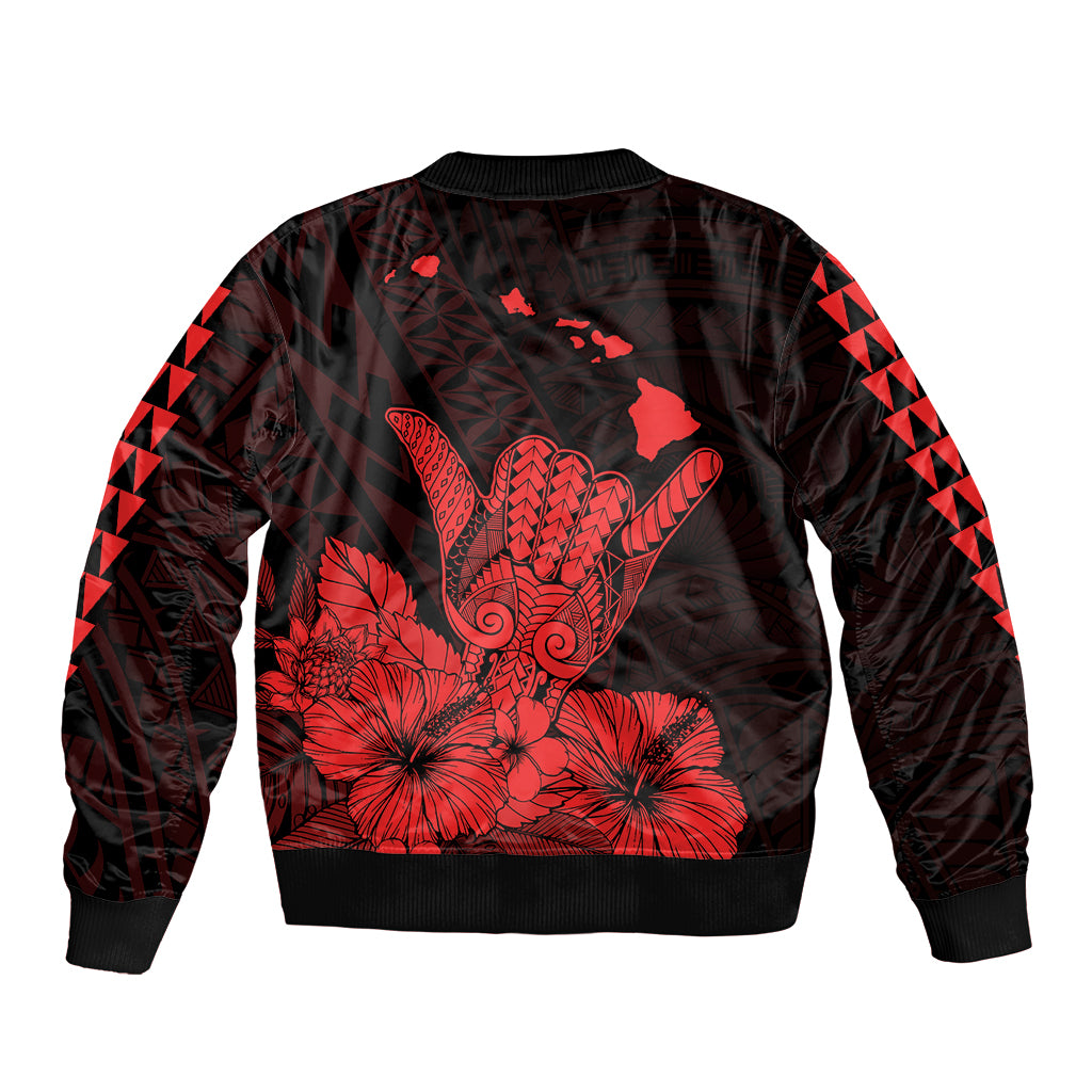 Hawaii Shaka Sign Bomber Jacket Red Version LT9 - Polynesian Pride