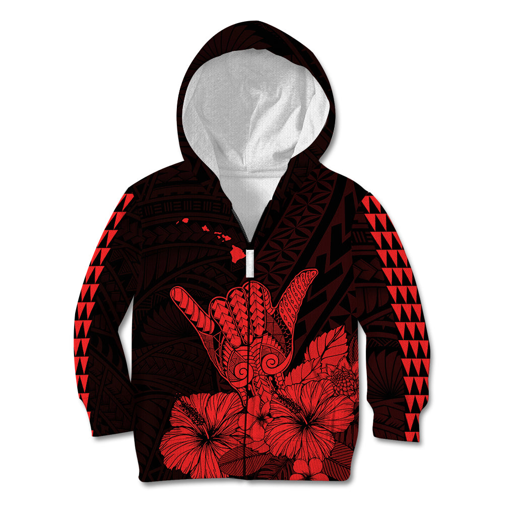 Hawaii Shaka Sign Kid Hoodie Red Version LT9 - Polynesian Pride