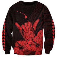 Hawaii Shaka Sign Sweatshirt Red Version LT9 Unisex Red - Polynesian Pride
