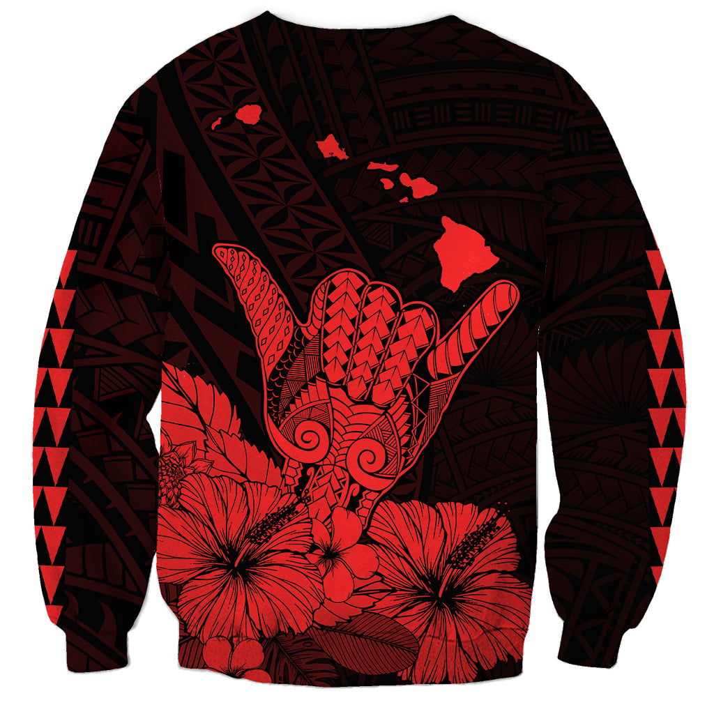Hawaii Shaka Sign Sweatshirt Red Version LT9 - Polynesian Pride