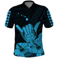 Hawaii Shaka Sign Polo Shirt Blue Version LT9 Blue - Polynesian Pride