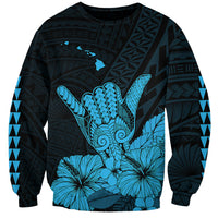 Hawaii Shaka Sign Sweatshirt Blue Version LT9 Unisex Blue - Polynesian Pride