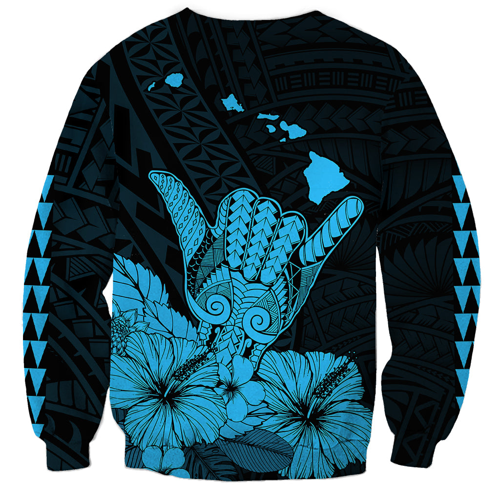 Hawaii Shaka Sign Sweatshirt Blue Version LT9 - Polynesian Pride