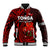 (Custom Personalised) Tonga ANZAC Day Baseball Jacket Lest We Forget Red Version LT9 Unisex Red - Polynesian Pride