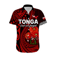 (Custom Personalised) Tonga ANZAC Day Hawaiian Shirt Lest We Forget Red Version LT9 - Polynesian Pride