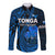 Tonga ANZAC Day Long Sleeve Button Shirt Lest We Forget Blue Version LT9 Unisex Blue - Polynesian Pride