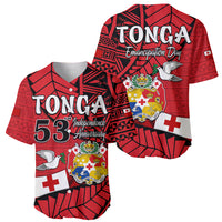 Tonga Emancipation Day Baseball Jersey Happy 53rd Independence Anniversary LT9 Red - Polynesian Pride