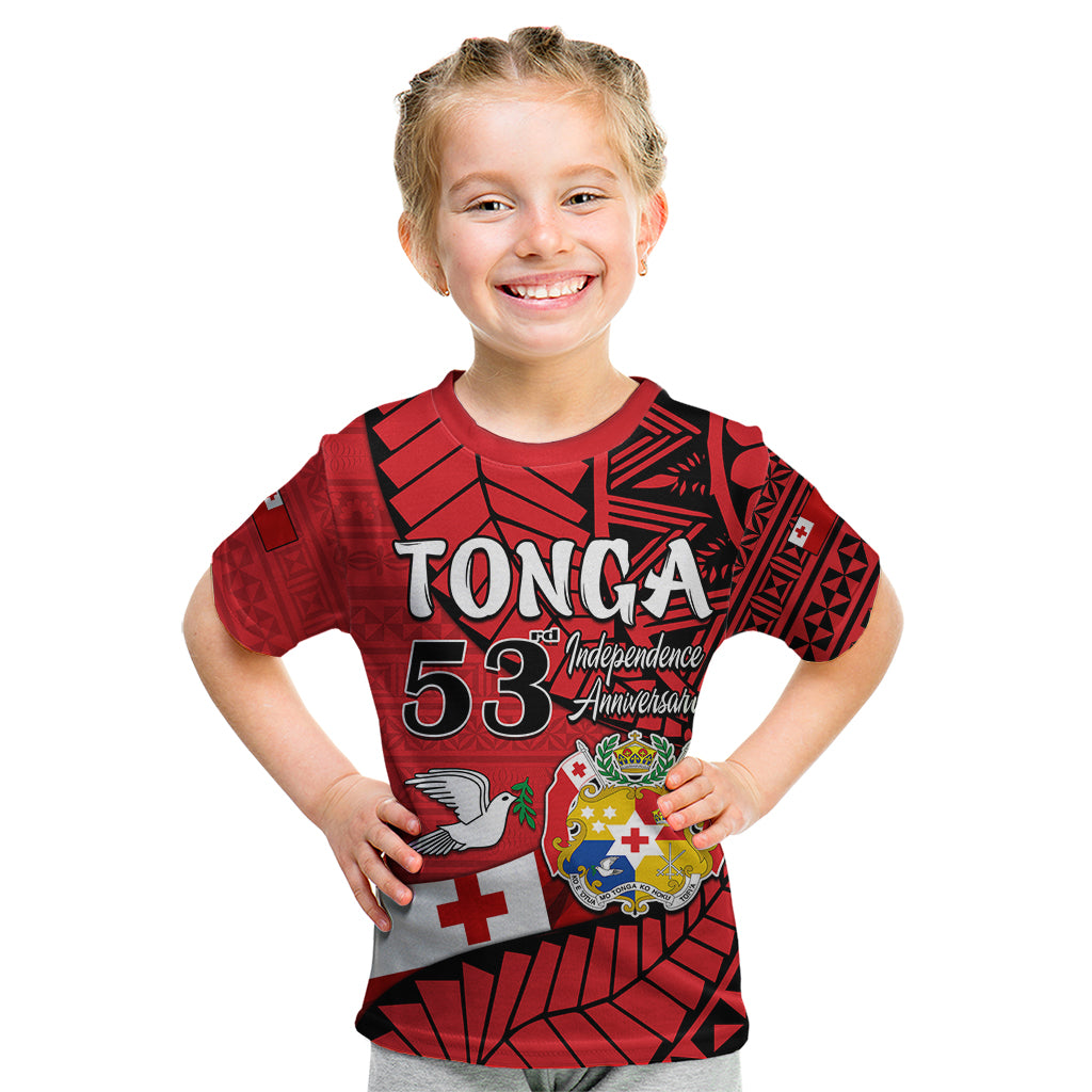 (Custom Personalised) Tonga Emancipation Day Kid T Shirt Happy 53rd Independence Anniversary LT9 - Polynesian Pride