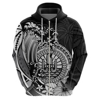Polynesian Tahiti Island Hoodie The Wave of Water Black LT9 - Polynesian Pride