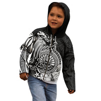 Polynesian Tahiti Island Kid Hoodie The Wave of Water - Black LT9 - Polynesian Pride