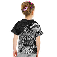 Polynesian Tahiti Island Kid T Shirt The Wave of Water - Black LT9 - Polynesian Pride