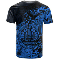 Polynesian Tahiti Island T Shirt The Wave of Water Blue LT9 - Polynesian Pride
