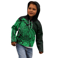 Polynesian Tahiti Island Kid Hoodie The Wave of Water - Green LT9 - Polynesian Pride