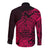 Polynesian Tahiti Island Long Sleeve Button Shirt The Wave of Water - Pink LT9 - Polynesian Pride