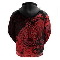 Polynesian Tahiti Island Hoodie The Wave of Water Red LT9 - Polynesian Pride
