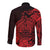 Polynesian Tahiti Island Long Sleeve Button Shirt The Wave of Water - Red LT9 - Polynesian Pride