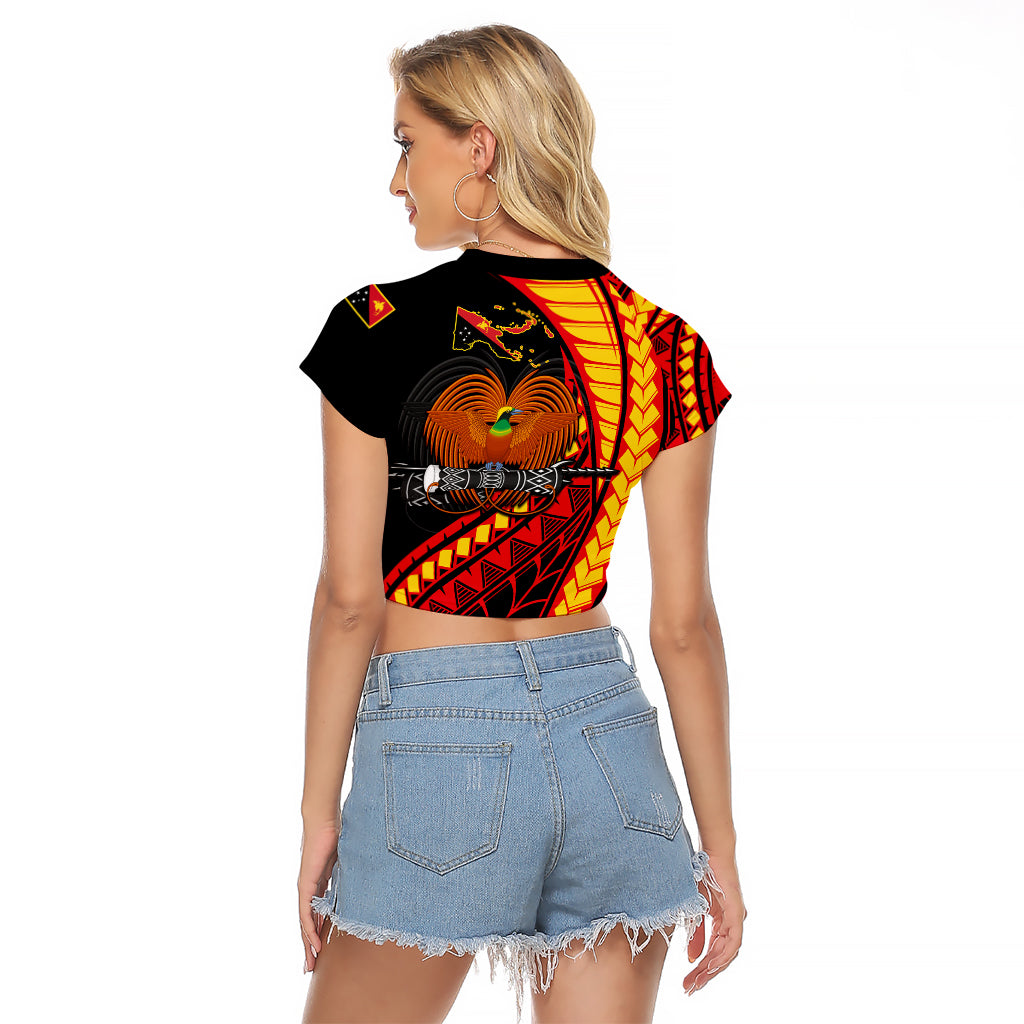 Papua New Guinea Raglan Cropped T Shirt The Greater Bird of Paradise LT9 - Polynesian Pride
