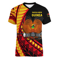 Papua New Guinea Women V Neck T Shirt The Greater Bird of Paradise LT9 - Polynesian Pride