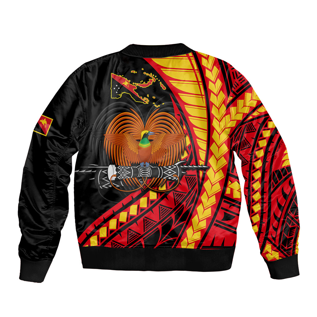 (Custom Personalised) Papua New Guinea Sleeve Zip Bomber Jacket The Greater Bird of Paradise LT9 - Polynesian Pride
