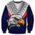 American Samoa Sweatshirt Bald Eagle with Polynesian Pattern LT9 Unisex Blue - Polynesian Pride