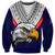 (Custom Personalised) American Samoa Sweatshirt Bald Eagle with Polynesian Pattern LT9 Unisex Blue - Polynesian Pride