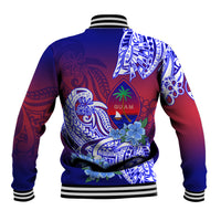 Guam Baseball Jacket Polynesian Floral Tribal LT9 - Polynesian Pride