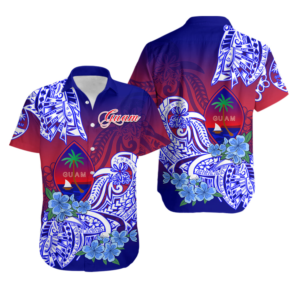 Guam Hawaiian Shirt Polynesian Floral Tribal LT9 Gradient - Polynesian Pride