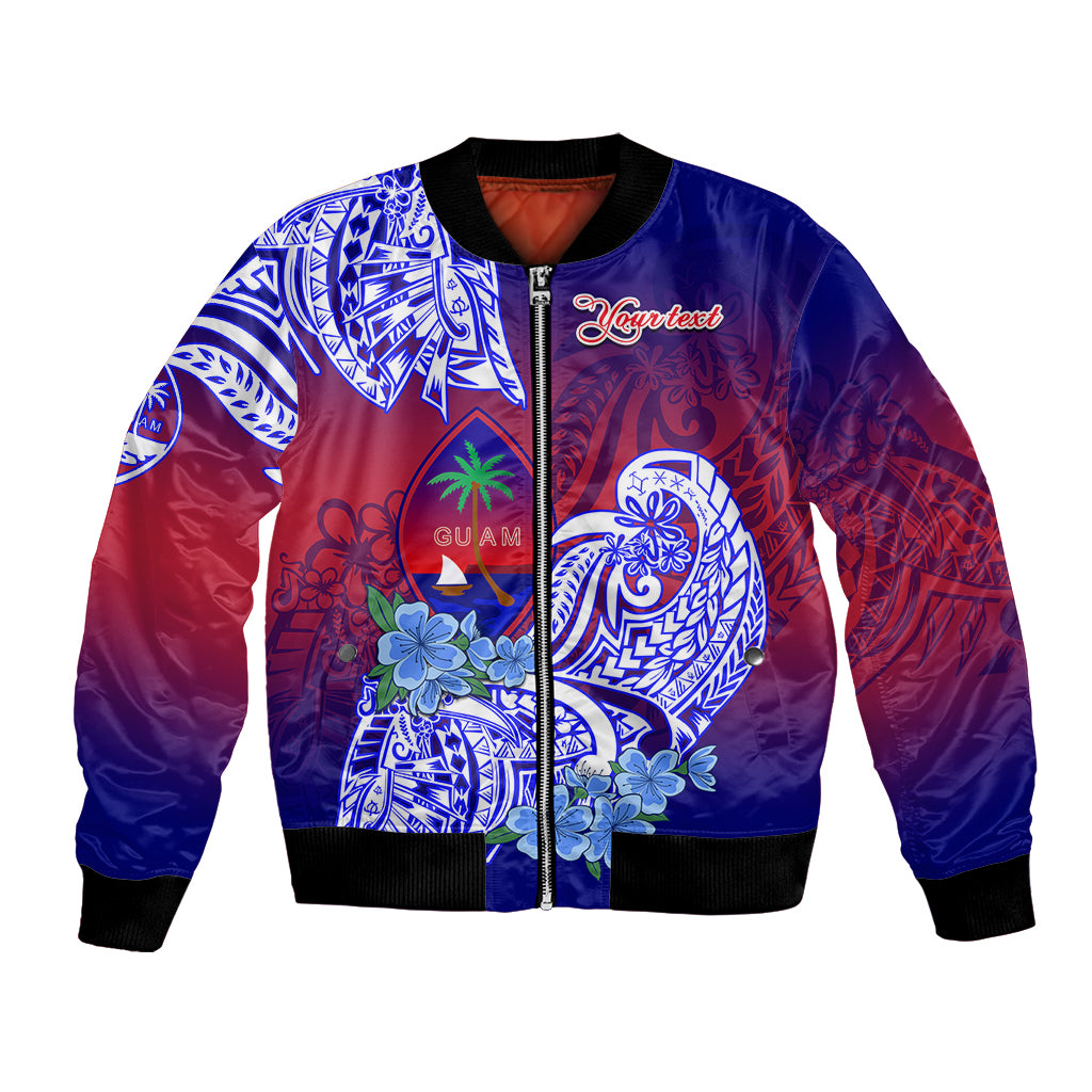 (Custom Personalised) Guam Bomber Jacket Polynesian Floral Tribal LT9 Unisex Gradient - Polynesian Pride