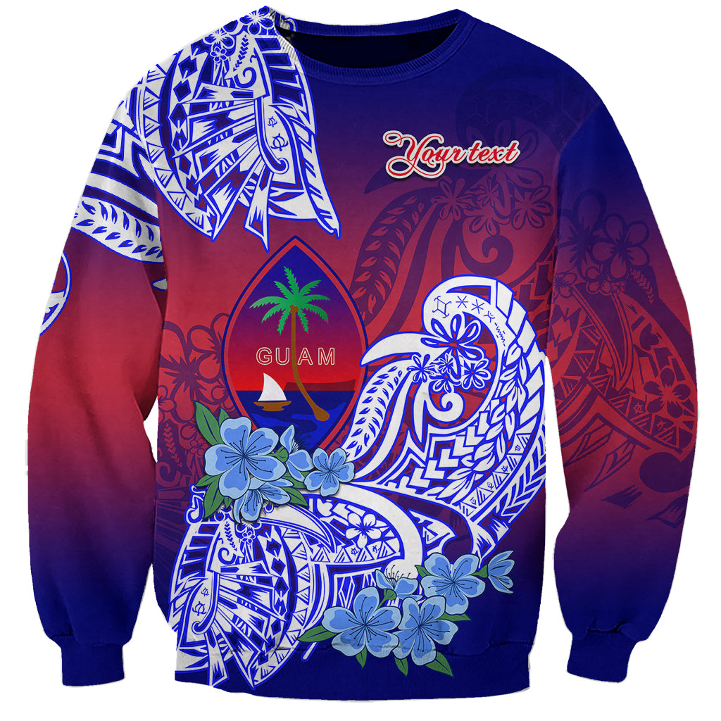 (Custom Personalised) Guam Sweatshirt Polynesian Floral Tribal LT9 Unisex Gradient - Polynesian Pride