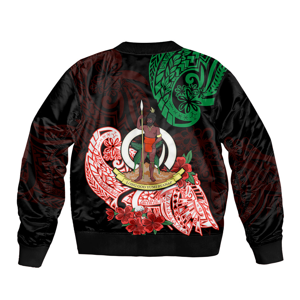 Vanuatu Bomber Jacket Polynesian Floral Tribal LT9 - Polynesian Pride