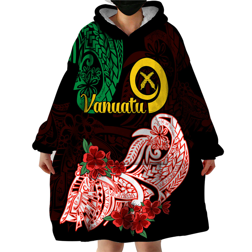 Vanuatu Wearable Blanket Hoodie Polynesian Floral Tribal LT9 - Polynesian Pride